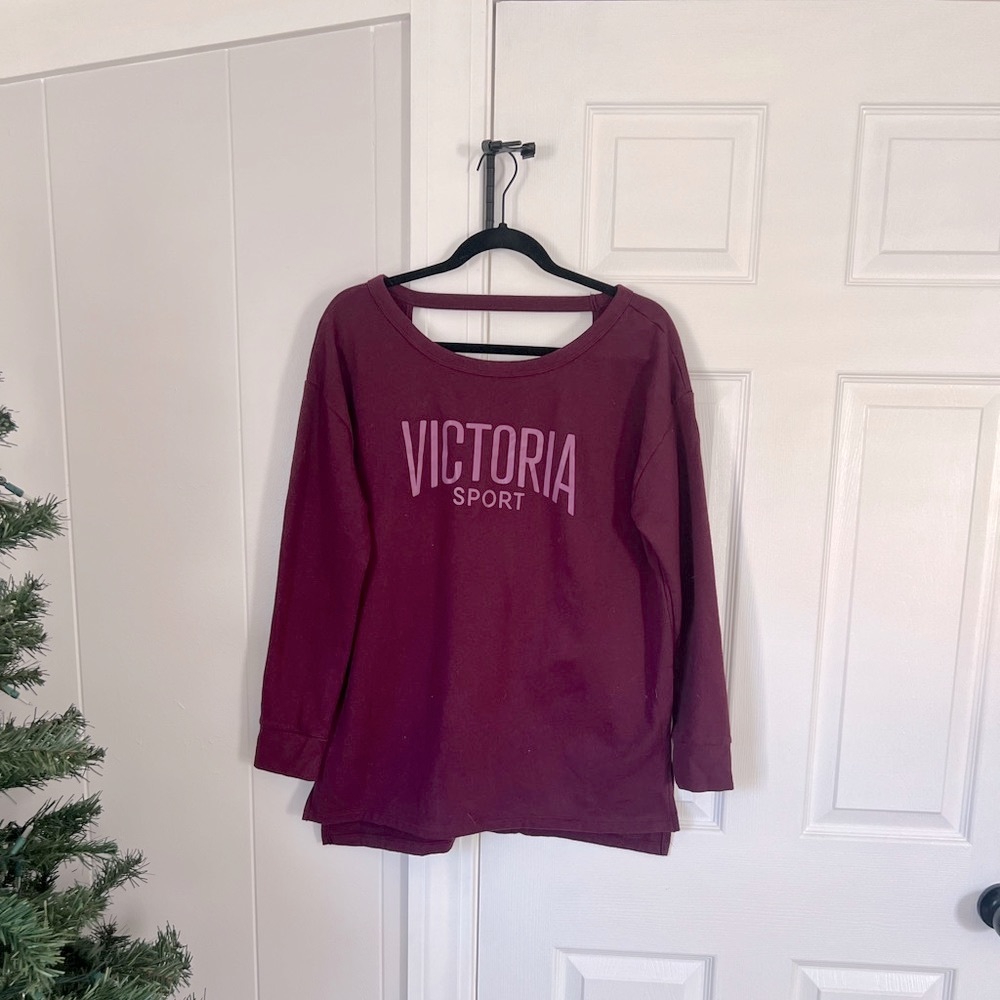 Victoria Sport Victoria’s Secret Crewneck Sweatshirt Scoopback Purple Size S